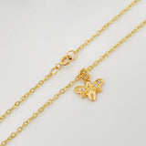 Tobillera Aro Seguido Mariposa 1.75 g / 25 cm / 4 mm Oro Amarillo 18K