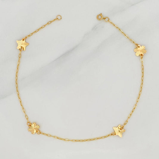 Tobillera Cajón Dijes 1.9 g / 24.5 cm / 1.5 mm Oro Amarillo 18K