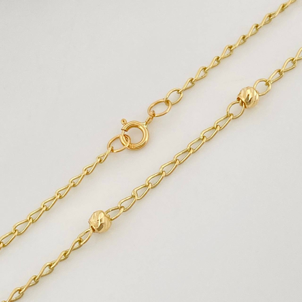 Tobillera Espiga Bolas 1.65 g / 25 cm / 3 mm Oro Amarillo 18K