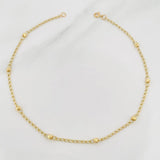 Tobillera Espiga Bolas 1.65 g / 25 cm / 3 mm Oro Amarillo 18K