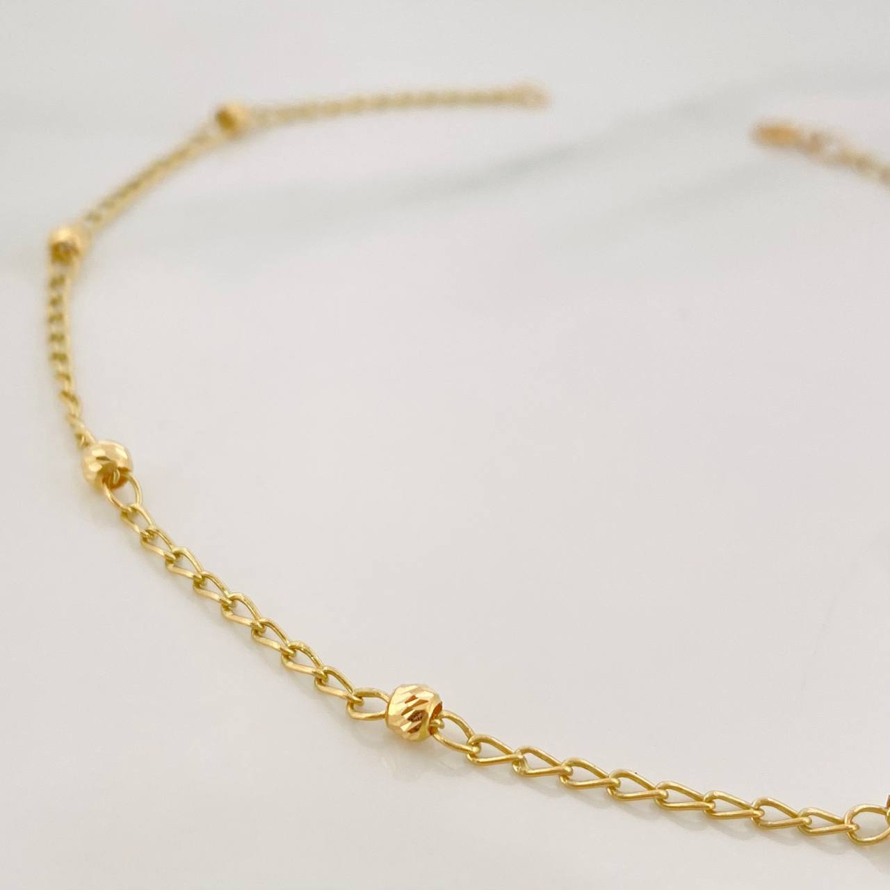 Tobillera Espiga Bolas 1.65 g / 25 cm / 3 mm Oro Amarillo 18K