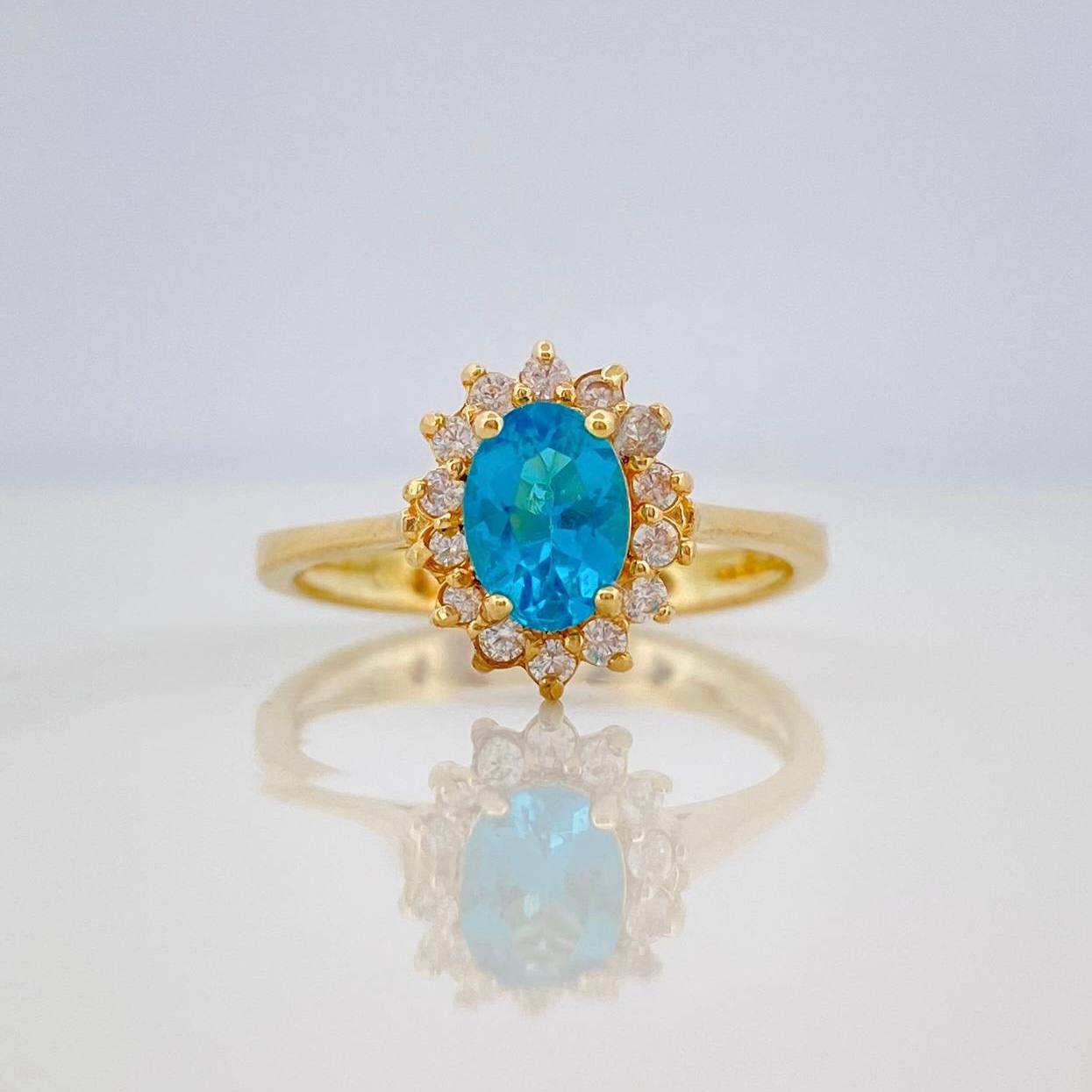 Anillo Halo 3.3 g / T7 1/4 Oro Amarillo 18K