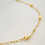 Tobillera Espiga Bolas 1.95 g / 25 cm / 4 mm Oro Amarillo 18K