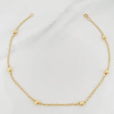 Tobillera Espiga Bolas 1.95 g / 25 cm / 4 mm Oro Amarillo 18K