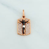 Dije Placa Cruz Cristo Milagroso De Buga 2.7 g / 2.3 cm Tres Oros 18K