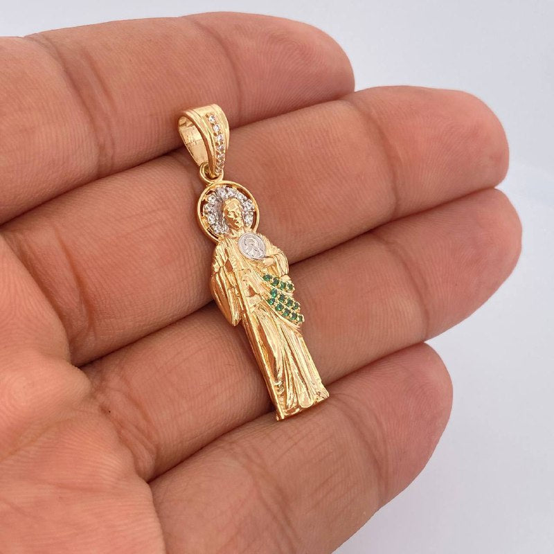 Dije Judas Tadeo 4.3gr / 4.1cm / Dos Oros Amarillo Blanco 18K $