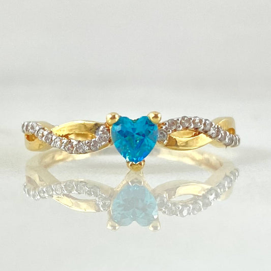 Anillo Solitario Corazon Lineal 1.95gr / T7 1/4 / Oro Amarillo 18K