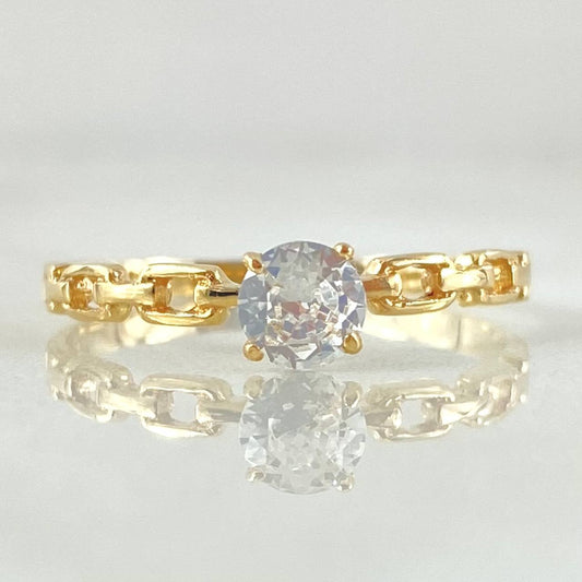 Anillo Solitario Cubano 1.5gr / T7 1/4 / Oro Amarillo 18K
