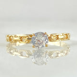 Anillo Solitario Cubano 1.5gr / T7 1/4 / Oro Amarillo 18K