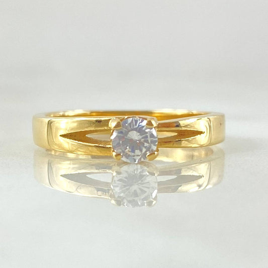 Anillo Solitario Central 3gr / T6 / Oro Amarillo 18K
