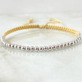 Pulsera Beige Bolas Lisas 1.5gr / Oro Blanco 18K *