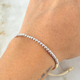 Pulsera Beige Bolas Lisas 1.5gr / Oro Blanco 18K *