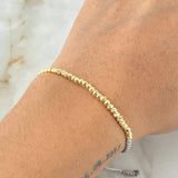 Pulsera Gris Bolas Diamantadas 1.8gr / Oro Amarillo 18K *