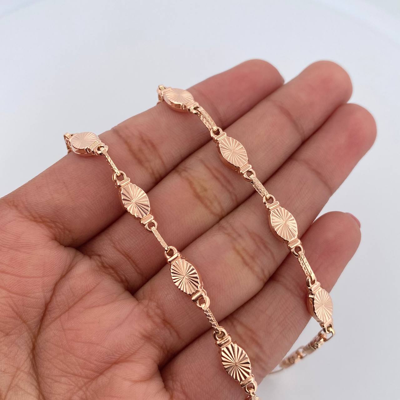 Cadena Rustica Eslabon 13.1gr / 60.8cm / Oro Rosa 18K $