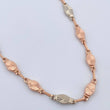 Cadena Rustica Eslabon 12.05gr / 55.5cm / Dos Oros Blanco Rosa 18K $