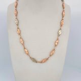 Cadena Rustica Eslabon 12.05gr / 55.5cm / Dos Oros Blanco Rosa 18K $