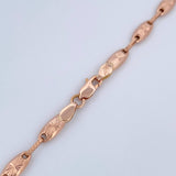 Cadena Rustica Eslabon 11.2gr / 56cm / Dos Oros Blanco Rosa 18K $