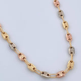 Cadena Rustica Tornillo 12.2gr / 51.2cm / Tres Oros 18K $