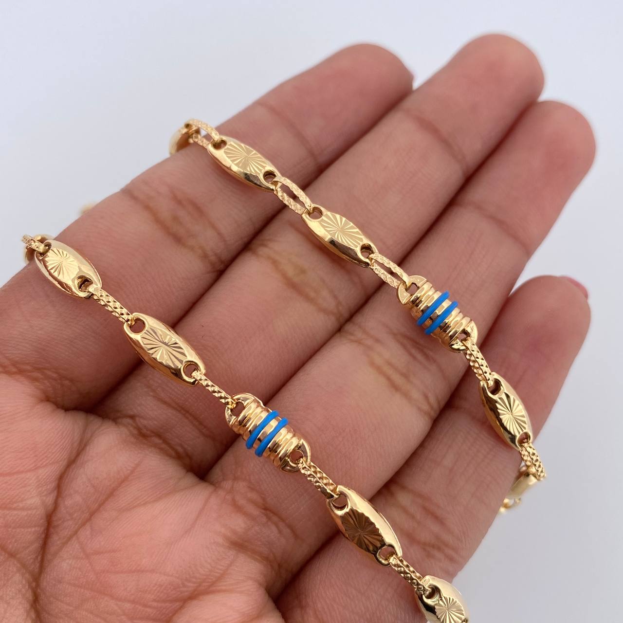 Cadena Rustica Eslabon 12.6gr / 56.6cm / Oro Amarillo 18K $