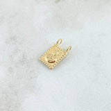 Dije Herraje Sagrado Corazón Virgen del Carmen 0.45gr / 1.4cm / 8mm Rectangular Marco Bordeado Oro Amarillo 18K *