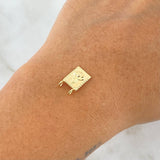 Dije Herraje Sagrado Corazón Virgen del Carmen 0.45gr / 1.4cm / 8mm Rectangular Marco Bordeado Oro Amarillo 18K *