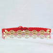 Pulsera Roja Retazo GC 0.8gr / 4mm Liso 7 Eslabones Oro Amarillo 18K