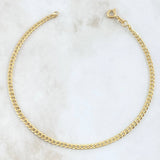 Tobillera Cubana 2.4gr / 24cm / 3mm Oro Amarillo +1 18K