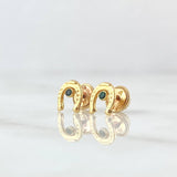 Topos Herradura 0.6gr / 6mm Circon Verde Oro Amarillo 18K *
