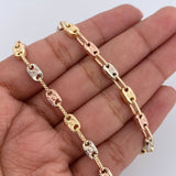 Cadena Rustica Tornillo 12.2gr / 51.2cm / Tres Oros 18K $