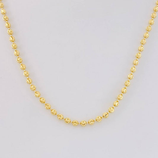 Cadena Militar Diamantada Media Luna 8.9 g / 45 cm / 2.4 mm Oro Amarillo 18K