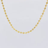 Cadena Militar Diamantada Media Luna 9.55 g / 45.5 cm / 2.4 mm Oro Amarillo 18K