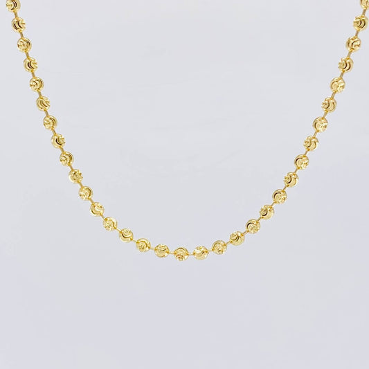 Cadena Militar Diamantada Media Luna 8.15 g / 41 cm / 2.4 mm Oro Amarillo 18K