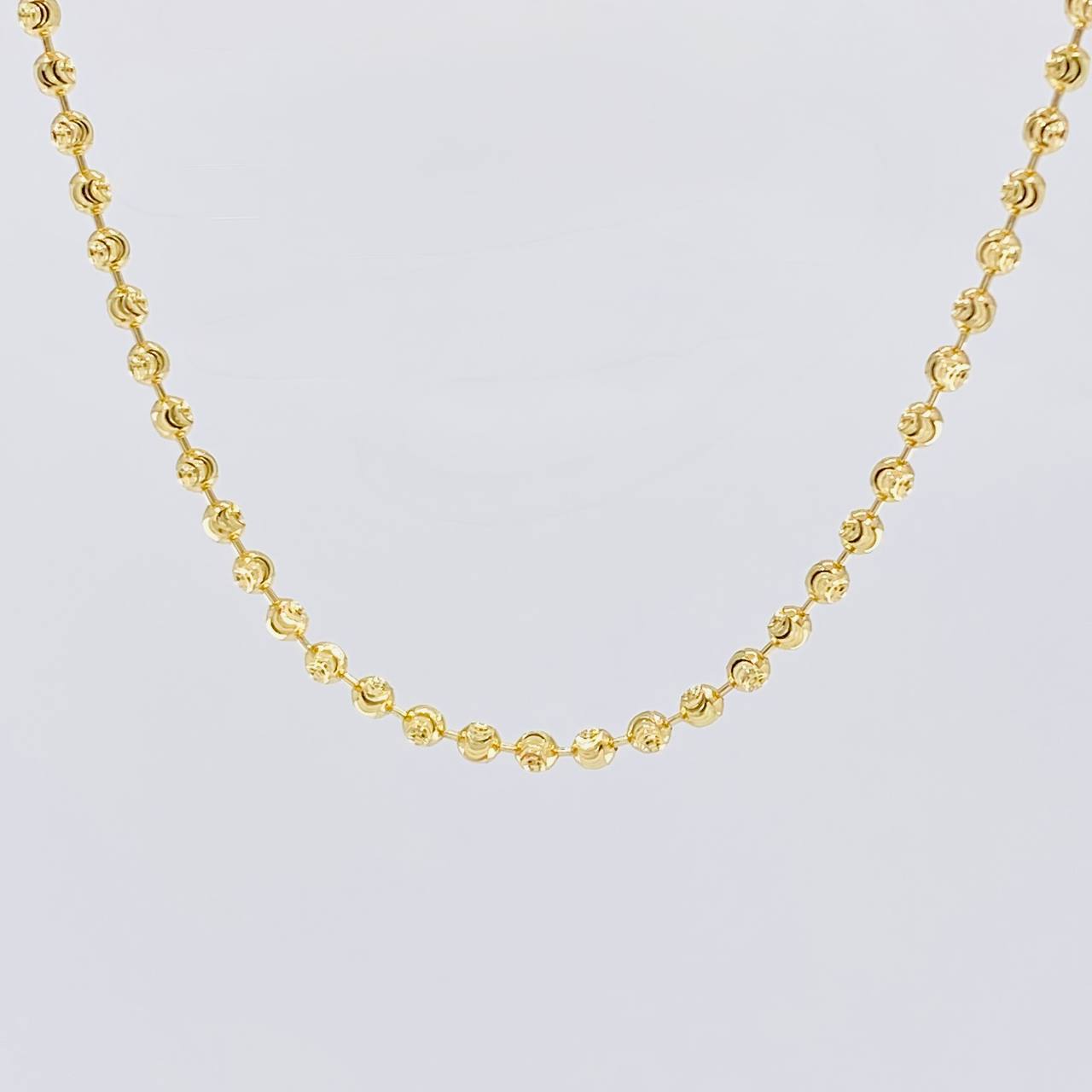 Cadena Militar Diamantada Media Luna 14.2 g / 71.5 cm / 2.4 mm Oro Amarillo 18K
