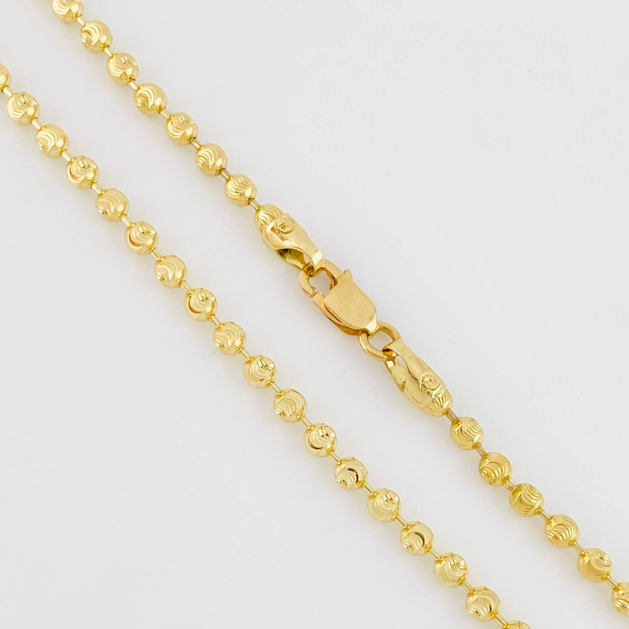 Cadena Militar Diamantada Media Luna 14.2 g / 71.5 cm / 2.4 mm Oro Amarillo 18K