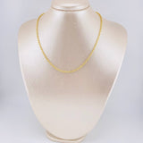 Cadena Militar Diamantada Media Luna 9.55 g / 45.5 cm / 2.4 mm Oro Amarillo 18K