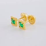 Topos Halo Cuadrado 0.65g / 4.4mm Oro Amarillo 18K