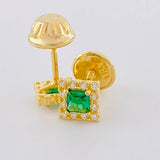 Topos Halo Cuadrado 0.65g / 4.4mm Oro Amarillo 18K