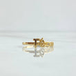 Anillo Fé 1.75gr / T7 1/2 / Circones Blancos Oro Amarillo 18K