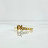 Anillo Fé 1.75gr / T7 1/2 / Circones Blancos Oro Amarillo 18K