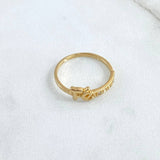 Anillo Fé 1.75gr / T7 1/2 / Circones Blancos Oro Amarillo 18K