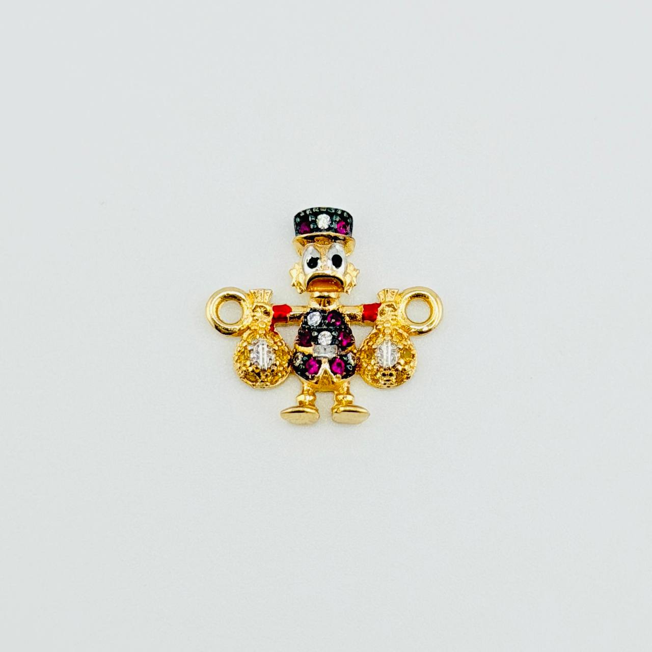 Herraje Pato Bolsa Dinero 1.45gr / 1.6cm / Dos Oros Amarillo Blanco 18K
