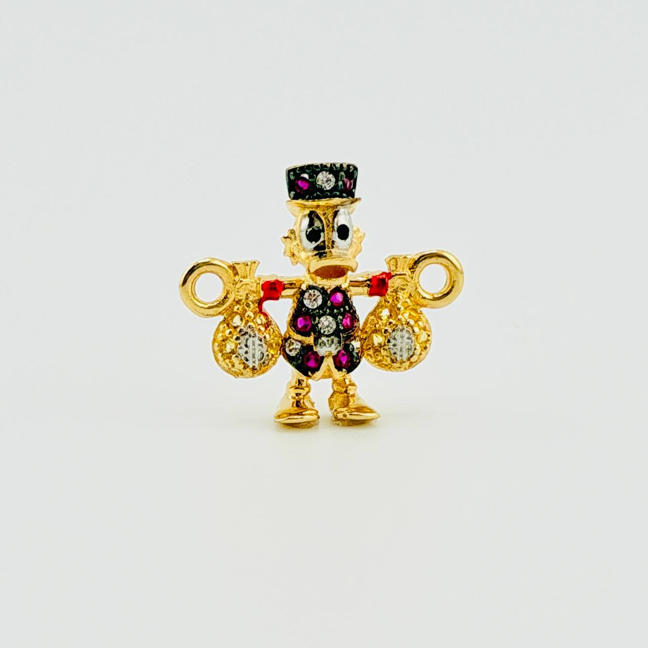 Herraje Pato Bolsa Dinero 1.45gr / 1.6cm / Dos Oros Amarillo Blanco 18K