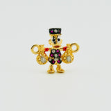 Herraje Pato Bolsa Dinero 1.45gr / 1.6cm / Dos Oros Amarillo Blanco 18K