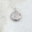 Dije Medalla Virgen María 4.35gr / 2.7cm / Circones Blancos Texturizado Oro Blanco 18K
