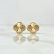Topos Trébol VCyA 3.1gr / 1.2cm / Diamantado Punteado Broche Mariposa Oro Amarillo Nac.Esp. 18K *