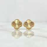 Topos Trébol VCyA 3.1gr / 1.2cm / Diamantado Punteado Broche Mariposa Oro Amarillo Nac.Esp. 18K *