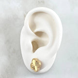 Topos Trébol VCyA 3.1gr / 1.2cm / Diamantado Punteado Broche Mariposa Oro Amarillo Nac.Esp. 18K *