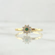 Anillo Flor Nueve Petalos 1.45gr / T7 1/4 / Circones Blancos Verde Oro Amarillo 18K *