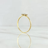 Anillo Flor Nueve Petalos 1.45gr / T7 1/4 / Circones Blancos Verde Oro Amarillo 18K *