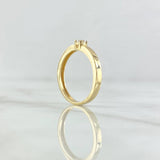 Anillo Solitario Liso Grueso 2.15gr / T7 1/4 / Circon Blanco Oro Amarillo 18K *